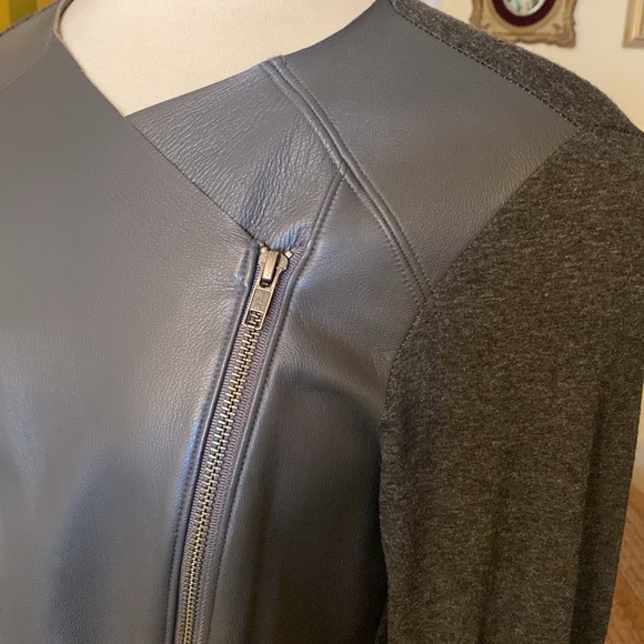 Michael stars, leather, gray, Moto jacket, size small. - Picture 5 of 6